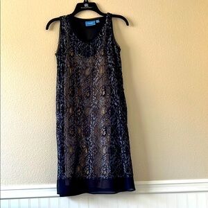 Simply Vera Vera Wang Navy Lace Midi Dress